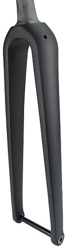 SpokeNation 700C Rigid Fork Carbon Fiber Road Bike Thru Axle 100x12mm Disc Brake Front Fork Bicycle Forks 1-1/8'' Tapered Tube Ultralight (Color : Black-B, Size : 700C)