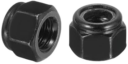 sourcing map 25Pcs 3/8-16 Nylon Insert Hex Lock Nut, 304 Stainless Steel Self-Locking Nylon Insert Stop Nut for Industrial Construction Fasteners, Black&White