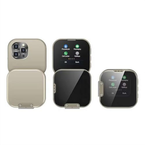 Mini téléphone à rabat avec écran tactile HD de 1,7, téléphone portable pliable à écran tactile, double SIM monomode, réseau 2G, radio FM, téléphone portable pour enfants et étudiants (doré)