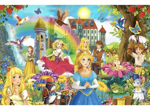 HUADADA 100 Piece Jigsaw Puzzles for Children | Fairy Tale Knights & Fairies Puzzle for Children Ages 3-8 | Educational Toddler Puzzle, for Boys & Girls
