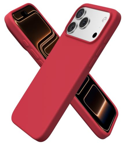 ORNARTO Compatible with iPhone 17 Pro Max Case, Liquid Silicone Slim Cover | Red,6.9,Shockproof Protection,Comfortable Grip,Precise Cutouts,Responsive Buttons,Smooth Finish,Camera Protection