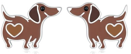 Kerraom Sausage Hund/Skorpion/Bär/Vogel/Goldton Schnauzer Ohrringe | Ohrringe Silber 925 Tier Ohrringe für Kinder Mädchen Teen Frauen, Niedrig Allergisch, Ohrstecker mit Bohrung, Tier Schmuck