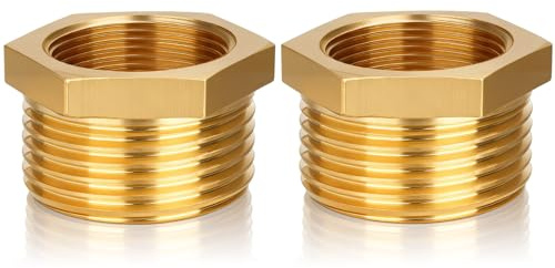 Lot de 2 réducteurs de 1 à 3/4 en laiton (AG Ø 32 mm x IG Ø 25 mm) - Adaptateur AG/IG - Raccord fileté pour conduite d'eau