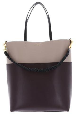Ted Baker Schultertasche Shopper Wynslow Woven Handle Colourblock Bag Wine mehrfarbig