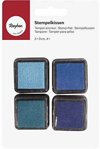 Rayher 29012000 Mini-Stempelkissen Set - Boys, 3x3cm, blau Töne, SB-Bl
