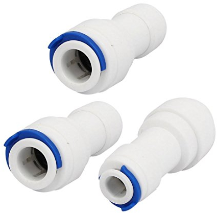sourcing map 3/8 Tube à 1/4 Tube Raccords Push Connexion rapide 3pcs pour système eau RO