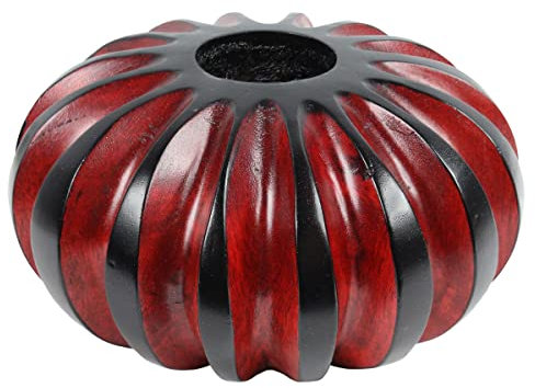 Oriental Galerie Teelichthalter Adventslicht Weihnachtskerze Kerzenhalter Adventsdeko Weihnachtsdeko Mango Holz Teelicht Thailand Rund 15 cm Rot