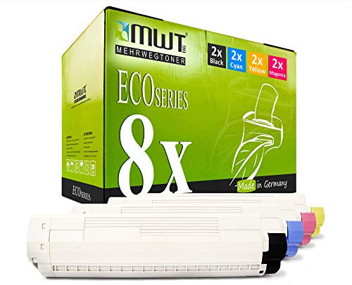8X MWT Toner kompatibel für Oki MC 853 873 wie Set Druckerpatronen Cartridges