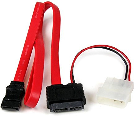 CABLE SLIMLINE SATA VERS SATA AVEC ALIMENTATION LP4
