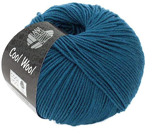 LANA GROSSA Cool Wool Uni | Extrafeine Merinowolle waschmaschinenfest und filzfrei | Handstrickgarn aus 100% Schurwolle (Merino extrafein) | 50g Wolle zum Stricken & Häkeln | 160m Garn FB 2049