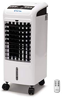 PUR LINE | Climatizador Evaporativo Portátil 3 Velocidades, Panel Digital, Mando a Distancia, Temporizador y Depósito 4L – Compacto, Eficiente y Silencioso Habitaciones hasta 15m²