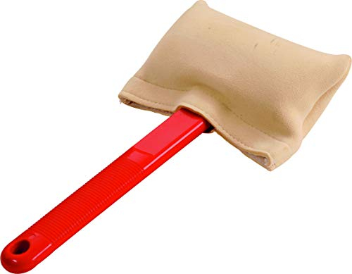 Haug Bürsten Puzzi-Leder Glas- und Spiegelwischer – aus echtem Fensterleder – ideal für Autoinnenscheiben, Spiegel, Fliesen & Glasflächen – handlicher Griff – Maße 22×14×6 cm – Made in Germany