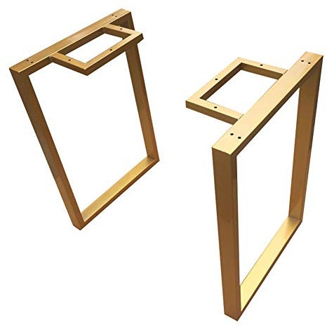 Furniture legs Tischkufen Metall,2er-Set,Tischbeine für bartisch esstisch Bank, moderner Industriedesign Tischgestell Kufengestell,Höhe 70 cm, Breite 40-70 cm, Gold