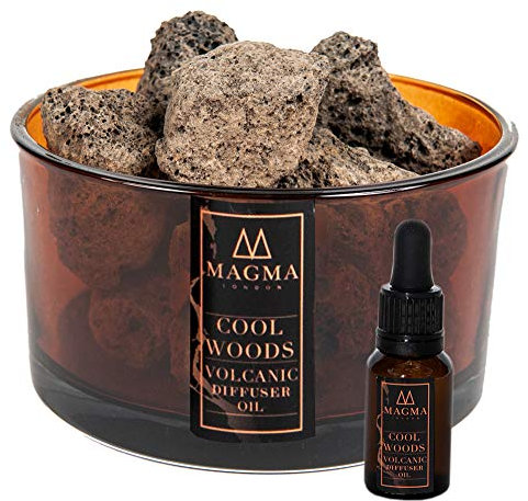 Lavastein Diffusor - Vulkangesteine ätherische Öle Diffusor - Cool Woods Home Fragrance - Long Lasting Organic Aroma Stones - Magma London