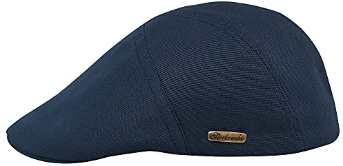 Sterkowski Modell Ivy Five | 100% Gekämmte Baumwolle Schiebermütze für Herren und Damen | Flatcap Klassische Kappe Leichte Sommer Hautfreundliche Handgenäht Retro Vintage Casual Marineblau 59