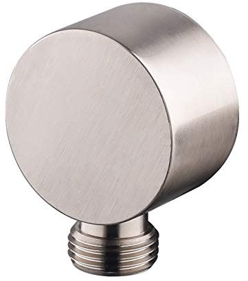 Keymark Wall Supply Elbow, Brass Round Wall Mount Shower Hose Connector 1/2″ Drop Ell Union Water Outlet for Handheld Hand Shower, Brushed Nickel