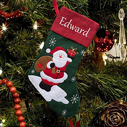 YanNanKe Weihnachtsstrümpfe personalisierter Name, benutzerdefinierte Weihnachtsstrümpfe Namensschilder, Weihnachtsstrümpfe Familiendekorationen (1 Pack)