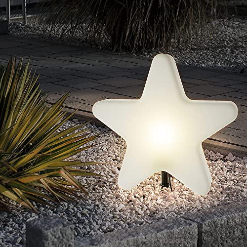 Sternlampe mit Steckfuß XXL 75cm | 2m Zuleitung E27 Max. 25W IP65 | Indoor Outdoor Gartenleuchte Erdspieß (1 x Sternlampe 75cm)