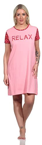 Normann Kurzarm Damen Nachthemd im Casual Look - 122 214 10 757, Farbe:rosa, Größe:40-42