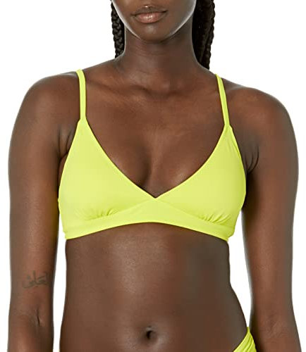 Amazon Essentials Haut de Maillot de Bain Bikini Classique Soutien Léger Femme, Vert Citron, 42