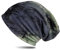 WANSSY® Damen Herren Unisex Uni Farbe Beanie mit Färbemuster Federmuster Fashion Einheitshröße Kopfbedeckung (Grau-Grün)
