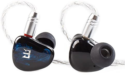 Yinyoo TRI Star River In-Ear Monitors Auricolari con cavo IEM con 4 modalità di sintonizzazione, 10 mm berillio ad alte prestazioni DD, stereo HiFi per cantanti musicisti (blu, spina da 3,5 mm)