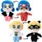 Miraculous Ladybug Plüsch Schlüssel-Anhänger 2er Set, Adrien - Cat Noir und Marinette Ladybug, 16cm, doppelseitig