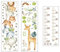 CUSROS Wandaufkleber, selbstklebend, Höhenmessdiagramm, Cartoon-Wandaufkleber, Schlafzimmer, Klassenzimmer, mehrfarbig