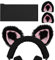 Geekria NOVA Knit Fabric Headband Cover and Cat Ears Attachment Set Compatible with Razer, SteelSeries, HyperX, Sennheiser, ASTRO, Sony, Logitech, ATH Headphones (Black/Pink)