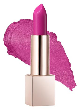 Beauty Searcher Metallisch glänzender Lippenstift Lippen-Makeup für Frauen Samtmatte Lippenstifte Feuchtigkeitsspendendes No-Stick Cup Lip Makeup wasserfester glänzender Lipgloss(Pink Lady)