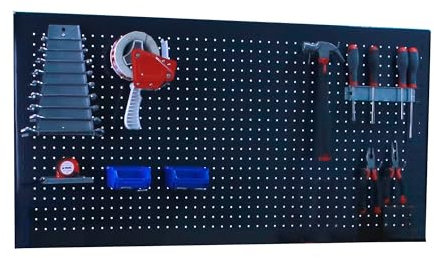 Simon Rack Panneau Mural Perforé Porte Outils, Jeu de 8 crochets, 900x400 mm, Anthracite - Simonwork