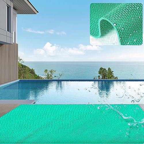 BOTOWI Tappetino Antiscivolo per Piscina, Stuoia più Spessa per Scala della Piscina, Tappetino di Fondo per Piscina Fuori Terra, Tappetini per Piscina a Terra Tappetino per Nuoto,Verde,0.9x6m