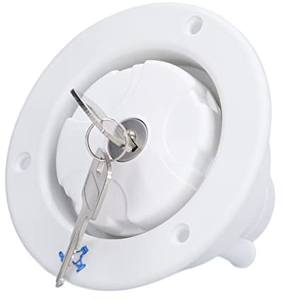 Tissting Tankdeckel 80mm Wassertankdeckel mit 2 Schlüsseln, Auslaufsicherer Wasser Trinkwasser Einfüllstutzen Wasserdeckel für ID 40mm Wasserleitungen Wohnmobil Wohnwagen RV Camper