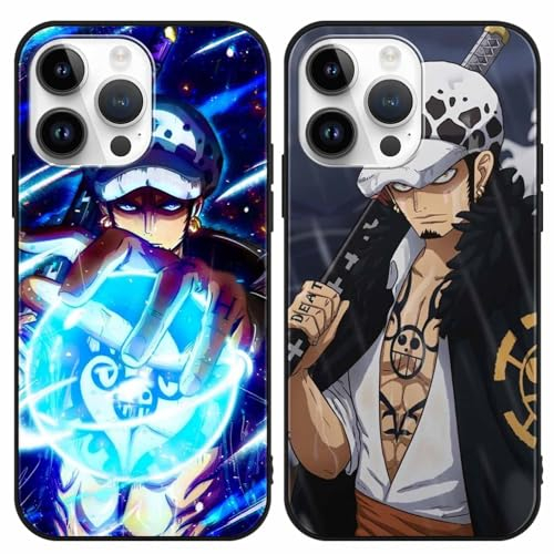PBNDJVG 2 Stück Handyhülle für iPhone 11 Pro Hülle 5.8 Zoll, Anime One Piece Law mit Motiv Designs Manga Case Schutz Schutzhülle Stoßfest TPU Weich Ultra Dünn Cover -Schwarz5