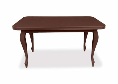 Ares Meble Vitkor Esstisch Ausziehbar - Esszimmertisch 6 Personen - Holztisch Esszimmer - Massiv - 140x80 cm (180 cm Nach Dem Auslegen) - Braun