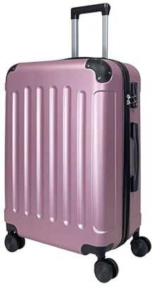 MY TRAVEL BAG Valise rigide à roulettes en ABS (bagage à main moyen et grand) avec 4 roulettes doubles, Or rose., Großer Koffer (75cm), Étui rigide en ABS