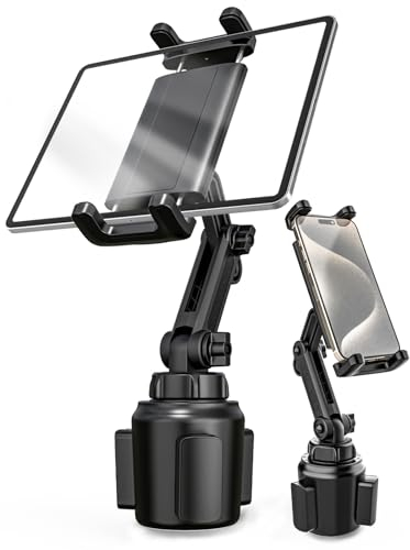 Kolasels Supporto Tablet Auto Portabicchieri, Porta Tablet da Camion con Collo Allungabile, Supporto Tablet Auto Portabicchieri per iPad Pro 12.9 Air Mini, Galaxy Tabs, iPhone, 4-13 Tablet