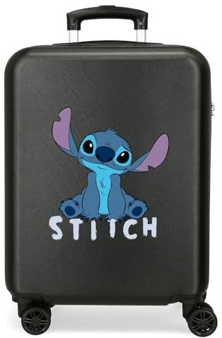 Disney Valise Rigide pour Enfant avec Fermeture à Combinaison latérale 4 Roues Bagage à Main fabriquée en ABS, Un matériau Rigide et léger., Stitch Cute, Valise Cabine