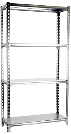 PROREGAL Schwerlastregal MID Metal Shark | HxBxT 150x110x30cm | Fachlast 200kg | Verzinkt | Regal Standregal Werkstattregal Lagerregal Kellerregal