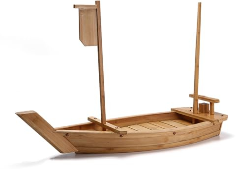 Bubinblau Plato Con Forma De Barco De Sushi, Bandeja Japonesa Para Servir Barco De Sushi, Plato De Madera Para Servir Sashimi De Sushi, Para Cocina, Aperitivos, Postres, Ensaladas Y Frutas,90cm