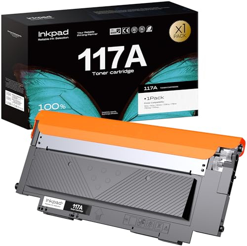 iNKPAD 117A W2070A Kompatibler Toner für HP 117A | für MFP 179fnw 150nw 178nwg 179fwg 178nw 150a 150w W2070A W2071A W2072A W2073A（1 Schwarz）
