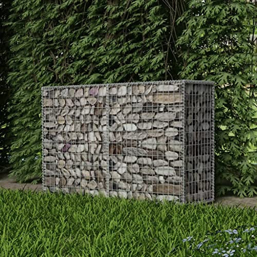 Baziroo Panier en pierre en acier galvanisé - 150 x 50 x 100 cm - Argenté - Gabion - Mur de gabion - Grille de gabion - Grille de gabion - Brise-vue - Gabion Stone Gabion Wall