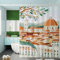 TORYVERESS Italienischer Duschvorhang, Polyester, Badezimmer-Vorhänge mit Haken, Morandi-Stil, abstrakt, bunt, dekorativ, luxuriös, wasserdichter Stoff für Badewanne, Rom, 183 x 183 cm