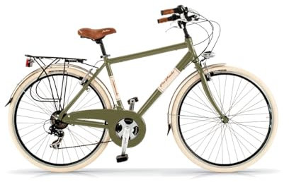 Via Veneto Bazam - Herrenfahrrad Elegance Man, 28 Zoll, 18-Gang-Schaltung, Größe 50, Oase-Grün, Retro-City Bike aus Aluminium | VV615AM