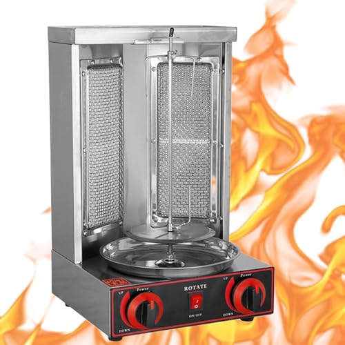 XINRISHENG Gas, Machine à Griller à gaz Four Rotatif Vertical à Griller en Acier Inoxydable avec rôtissoire de Viande à température contrôlée