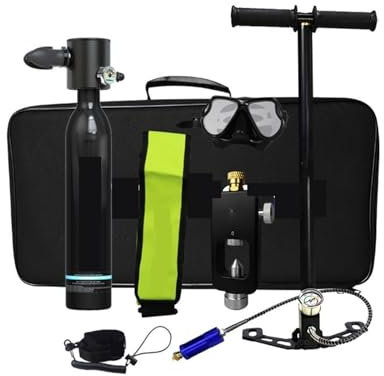 Dive Portable Lungs Mini-Tauchtank, 0,5 l, sicherer Tauchsauerstoffzylinder-Rebreather, tragbare Tauchausrüstung für verbessertes Unterwassererlebnis (Nero)