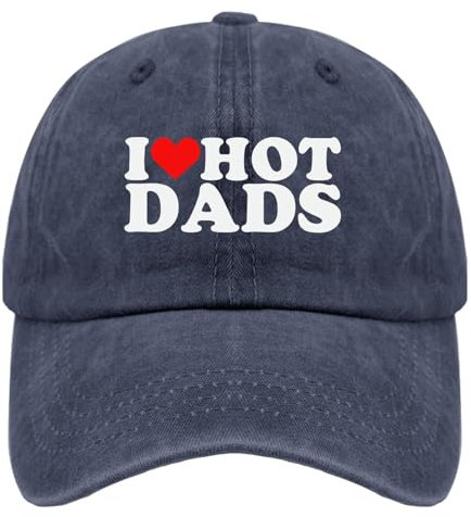 Zdlwaisw Yifhdes I Love Hot Dads Sonnenhut für Herren, schwarzer Hut, Pigment, Schwarz, Strandhut, Geschenk für Freunde, Golfhut, marineblau, Einheitsgröße