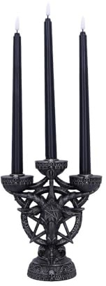 Nemesis Now Baphomet Candelabra with Electric Candles, Resin, Cast in the Finest Resin, Expertly Hand-Painted, Black