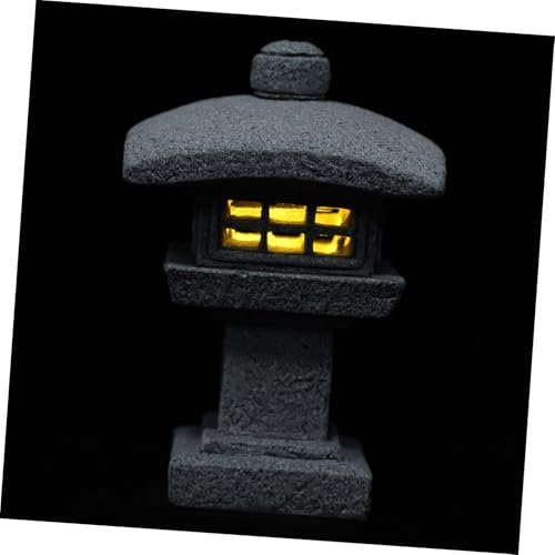 OFFSCH Steinpavillonstatue Gartenlandschaftsdekor Für Draußen Japanische Gartenlaterne Pagodenornament Als Mikrolandschaft Kleine Gartendekore Für Heimdekoration