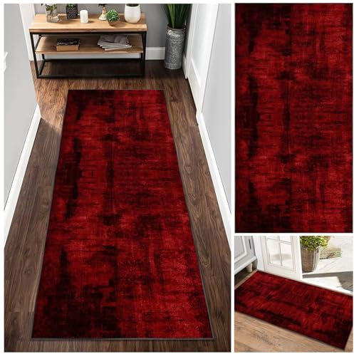 Tehocwiz Teppich Läufer Flur Küche 80 x 200 cm rutschfest Waschbar Bunter Modern, Kücheläufer Teppichläufer Polyester Meterware Anpassbar Teppich für Schlafzimmer, Küche, Wäscherei, Eingang